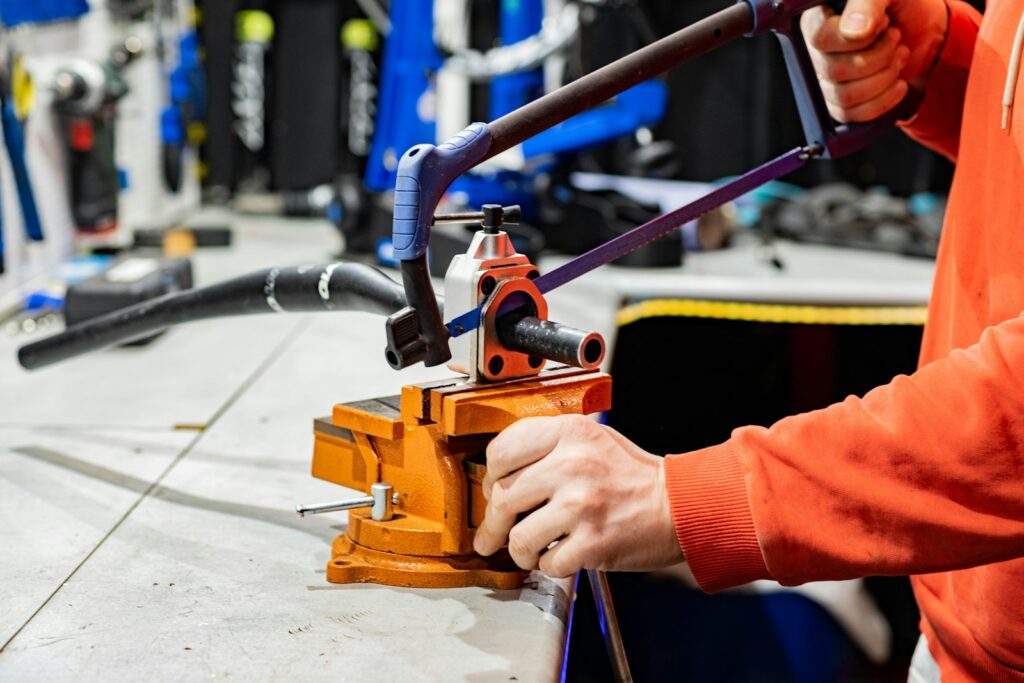 A man working on a machine in a shop