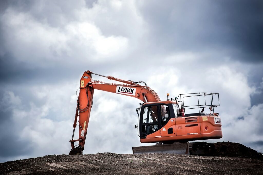 Orange excavator