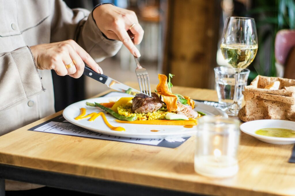Person eating food